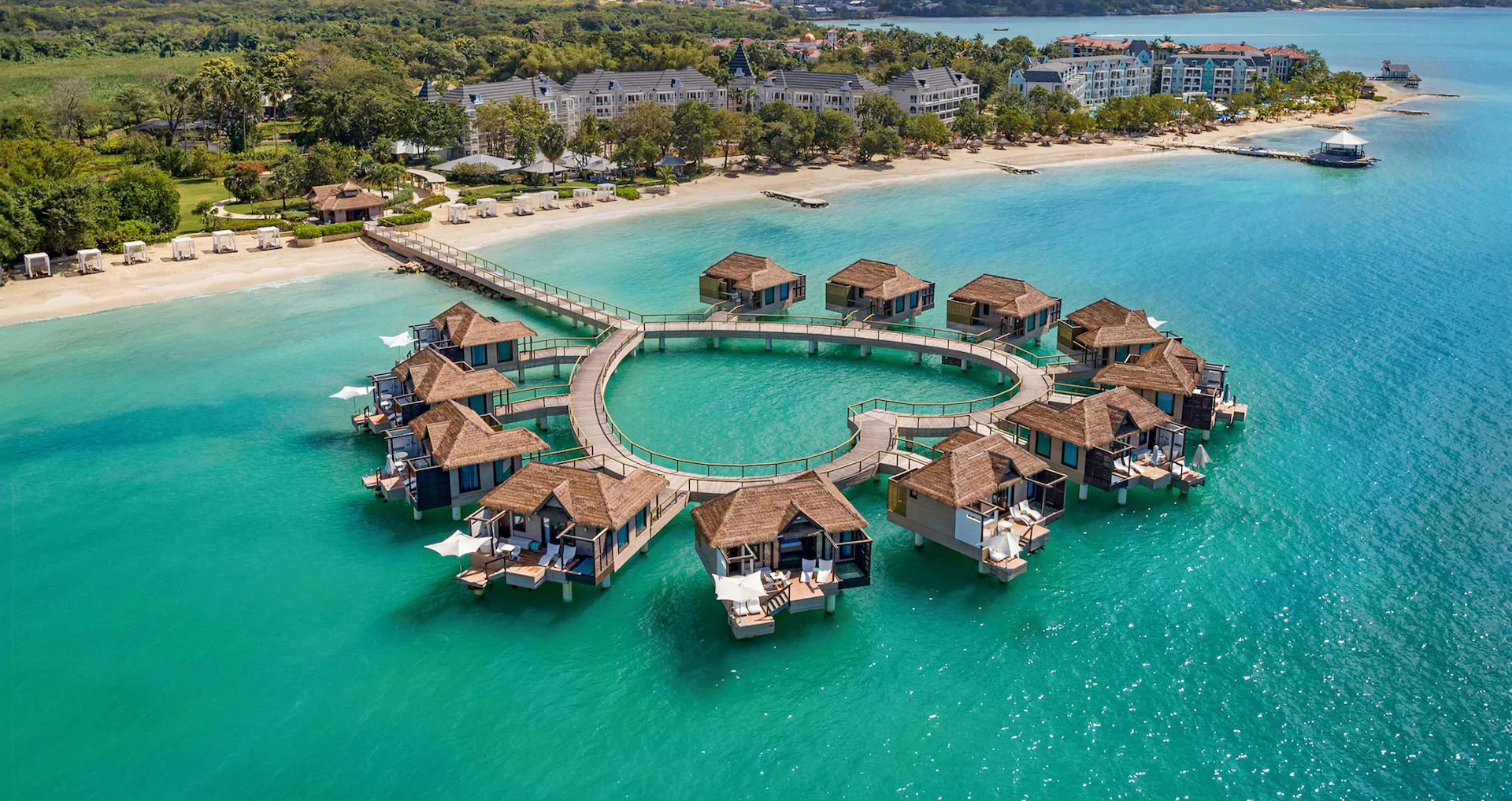 Caribbean beach and resort setting